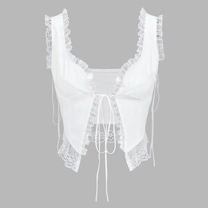 Commense Fly Away Fairytale Lace Trim Crop Cami Top